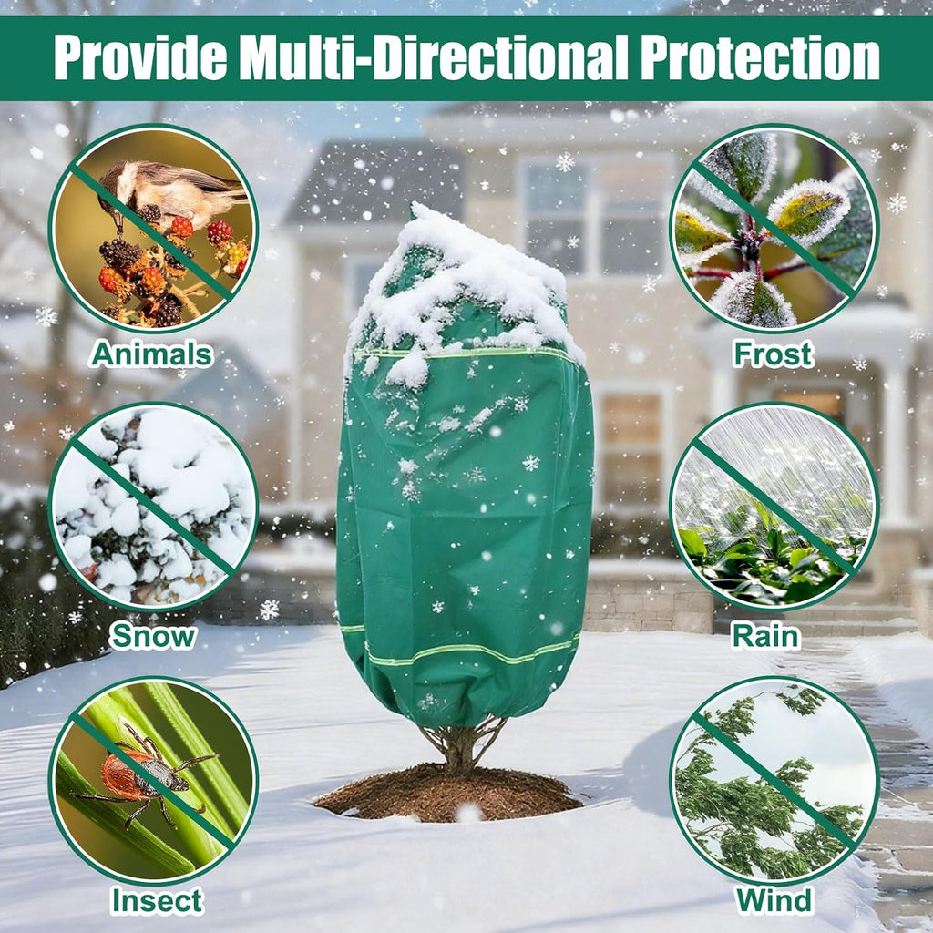 IC ICLOVER Plant Covers Freeze Protection, 47"x71" Frost Blankets, 4 Pack | With Zipper & Drawstring, Outdoor Plant