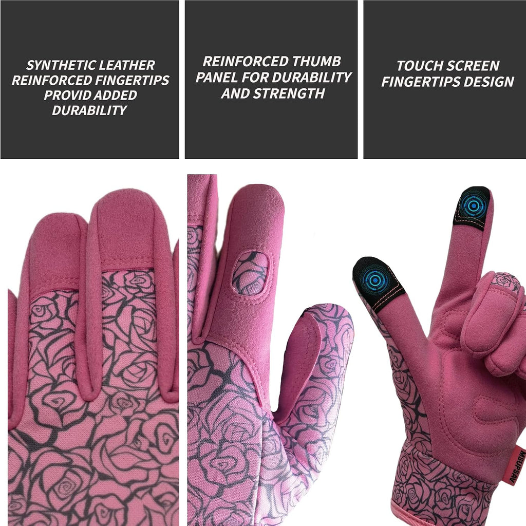 Cute Pattern Gardening Gloves,Thornproof Garden Glove,Gardener Gift | Gardening Gifts for Women,Touchscreen,Tender