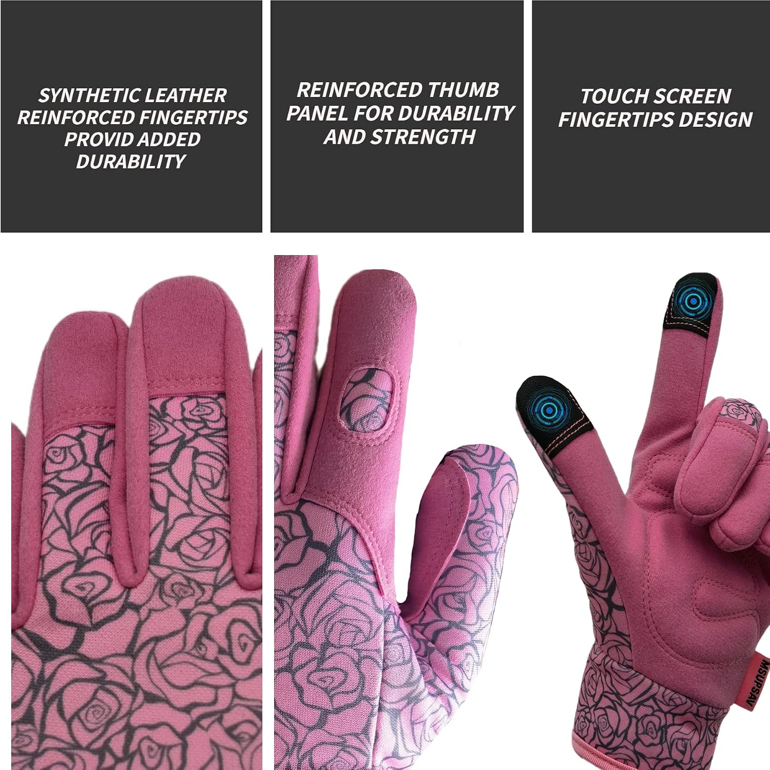 Cute Pattern Gardening Gloves,Thornproof Garden Glove,Gardener Gift | Gardening Gifts for Women,Touchscreen,Tender