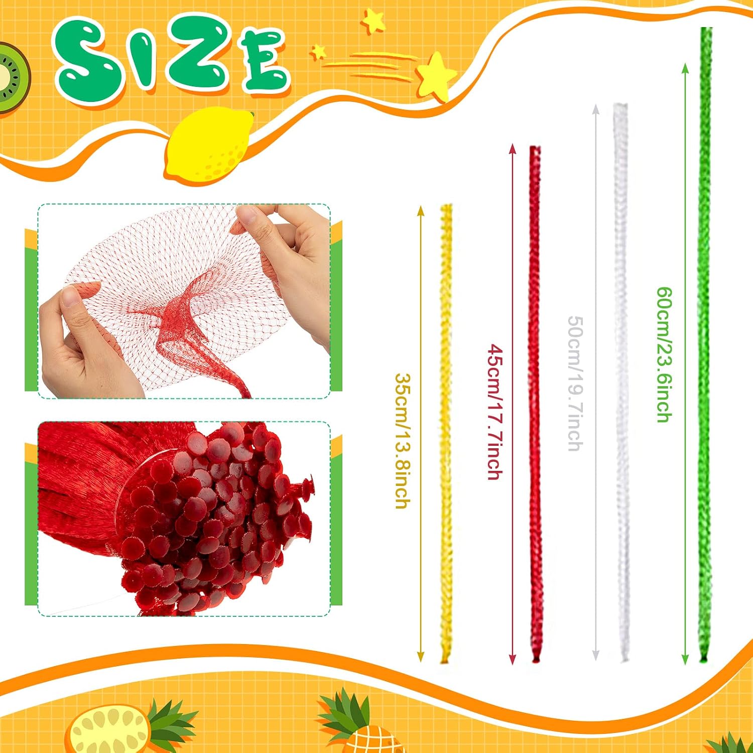 Treela 600 Pieces Reusable Mesh Bags Reusable Produce Seafood Onion Vegetable Storage Mesh Net Nylon Poly Bags for