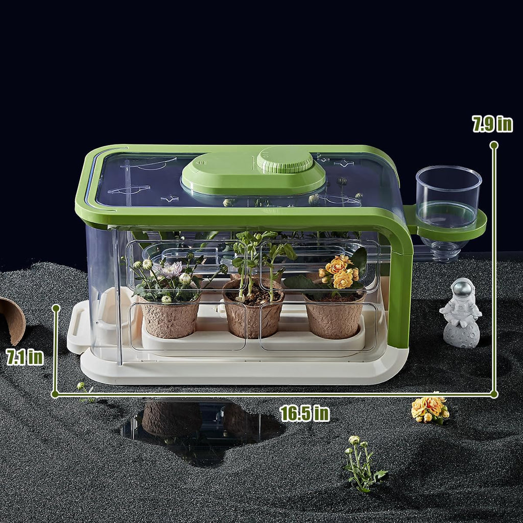 Kids Plant Growing Kit, Kids Gardening Greenhouse Growing Kit with Drip Irrigation and Grow Lights, Science STEM Toys