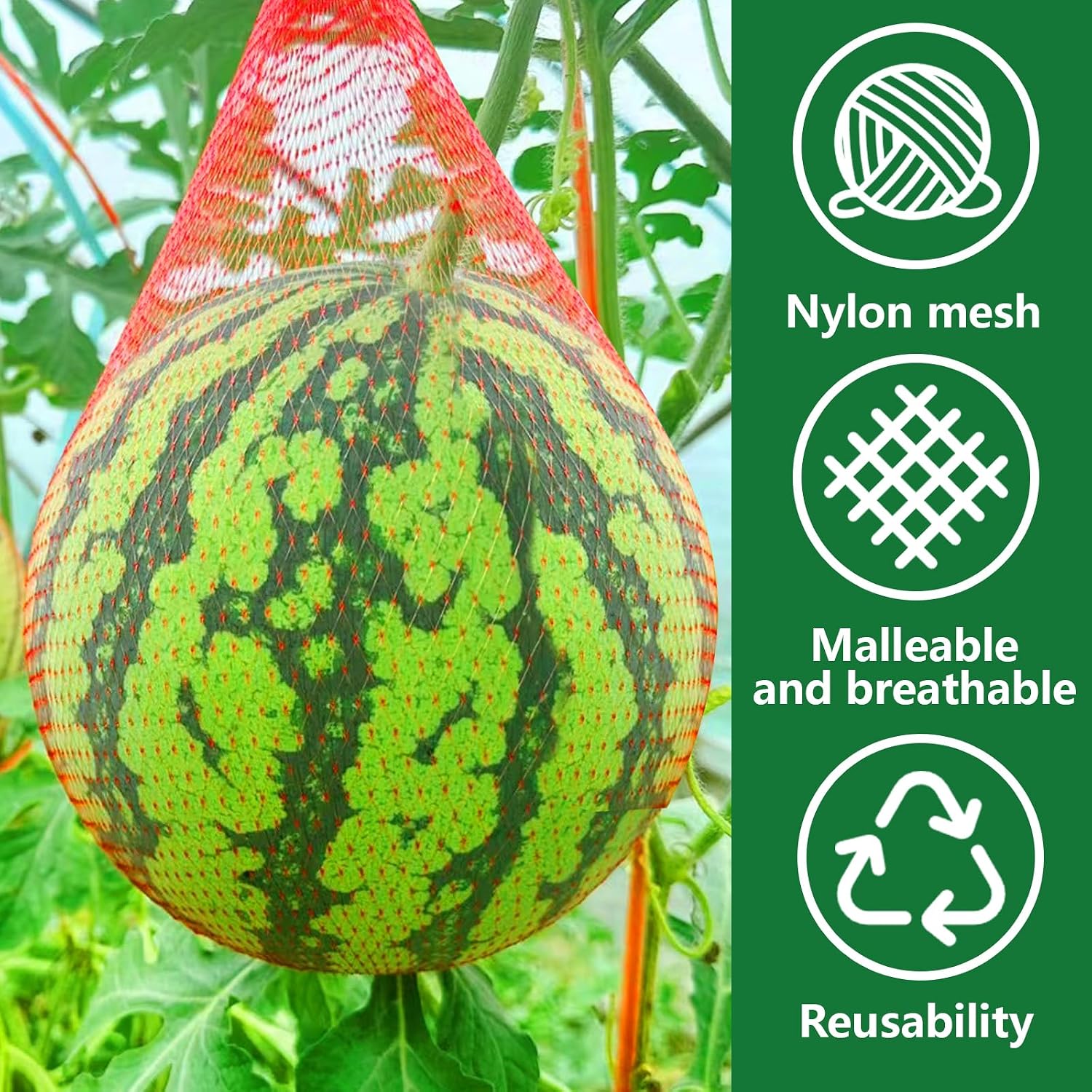 200 Pack Watermelon Nets, Reusable Hanging Melon Support Nets | Melon Hammocks Cradles Fruit Watermelon Net Bag for