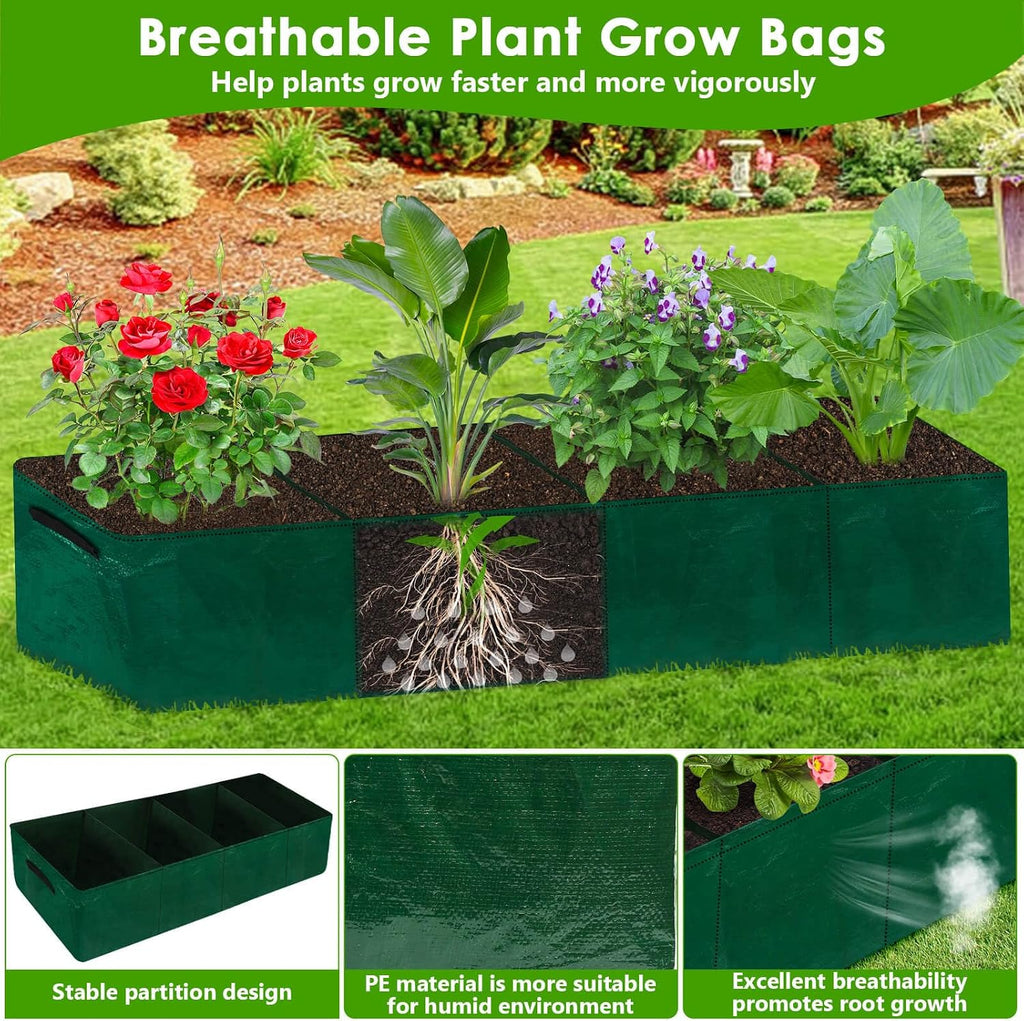 Large Cucumber Trellis for Climbing Plants with Grow Bag, 67"×65"×16.5" Metal Garden Trellis for Raised Bed with Garden