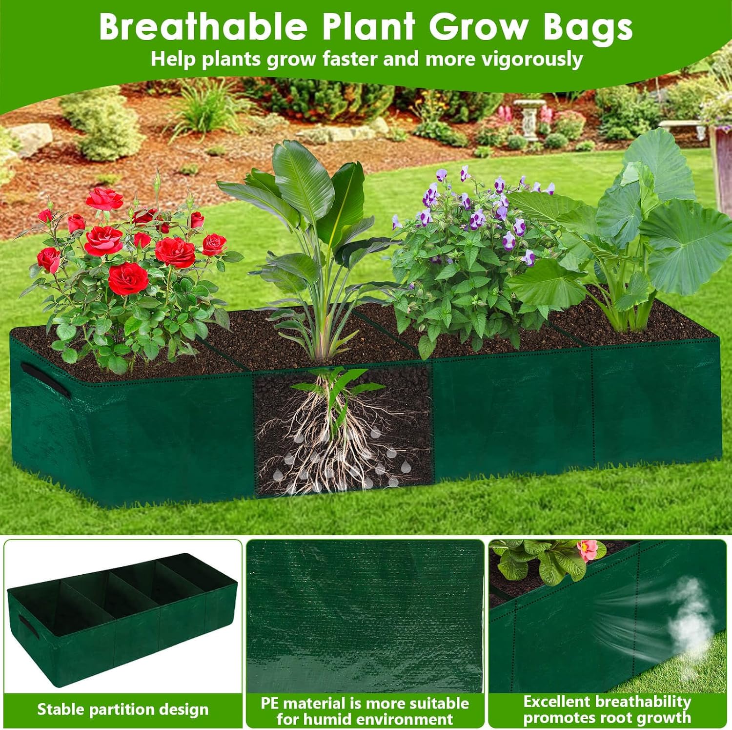 Large Cucumber Trellis for Climbing Plants with Grow Bag, 67"×65"×16.5" Metal Garden Trellis for Raised Bed with Garden