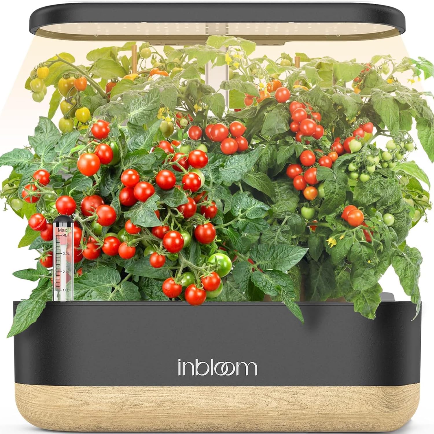 inbloom Hydroponics Growing System 12 Pods, Indoor Herb Garden with LEDs Full-Spectrum Plant Grow Light, Water Shortage