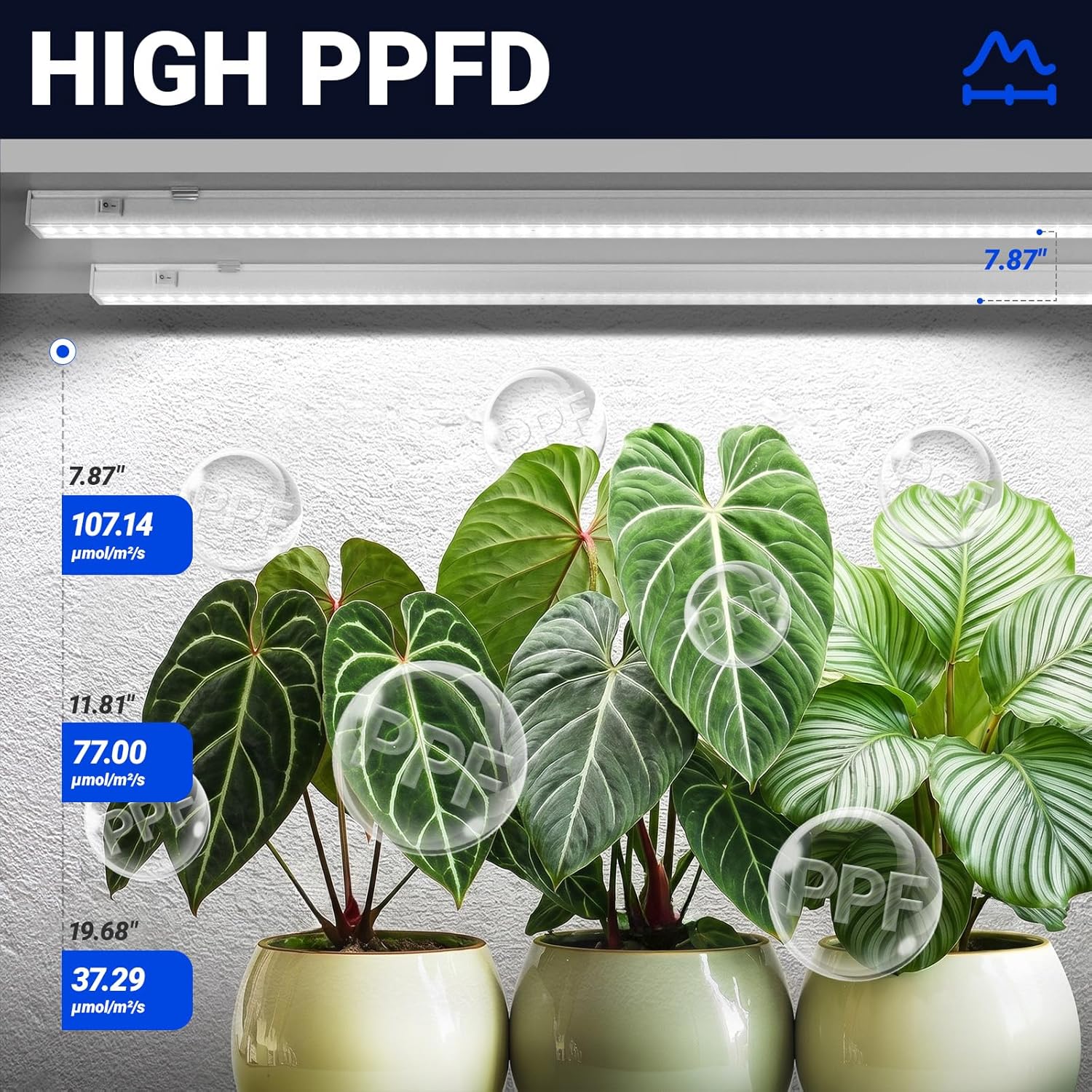 Barrina T5 Grow Lights for Indoor Plants, 2FT 5000K 40W (4 X 10W), 4 Packs | LED Grow Light with Separate Switch