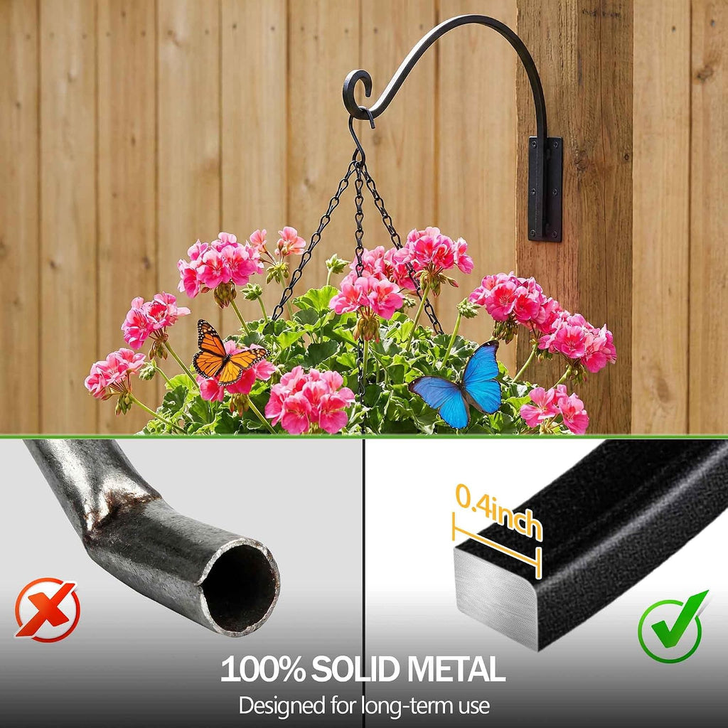 AJART Hanging Plant Hanger Outdoor: 22-Inch Bird Feeder Wall Hooks | Heavy-Duty hanging basket hook,100 Lbs Capacity