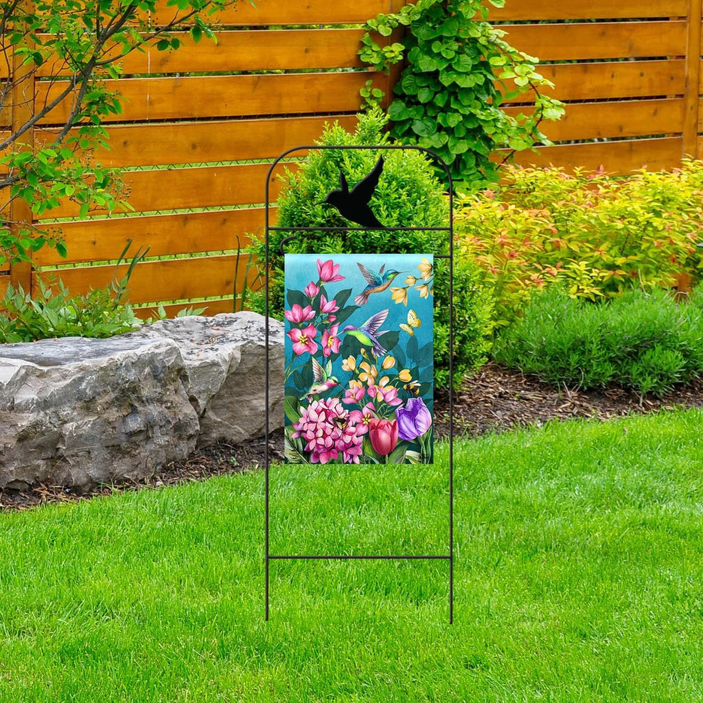 Briarwood Lane Wrought Iron Hummingbird Garden Flag Arbor 41x15 Garden Flag Decorative Arbor