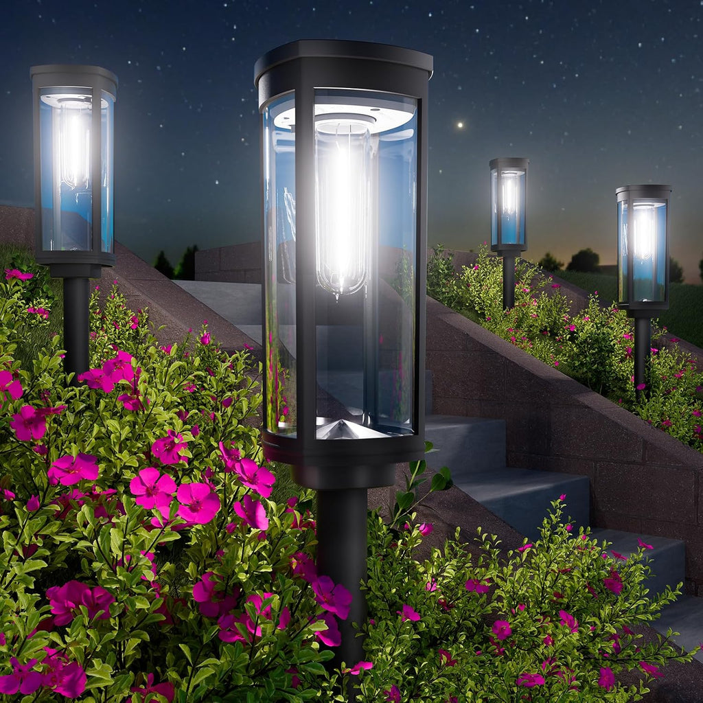 BITPOTT Solar Garden Lights, 4 Pack, Cool White, IP65