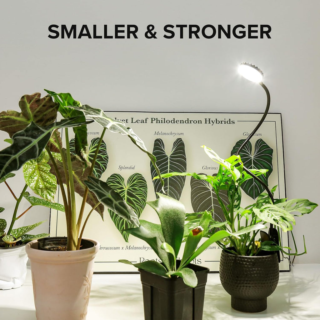 Small Plant Lights for Indoor Growing, Clip On Full Spectrum LED, 2 Pack | 7W Full Spectrum 4000K,25W