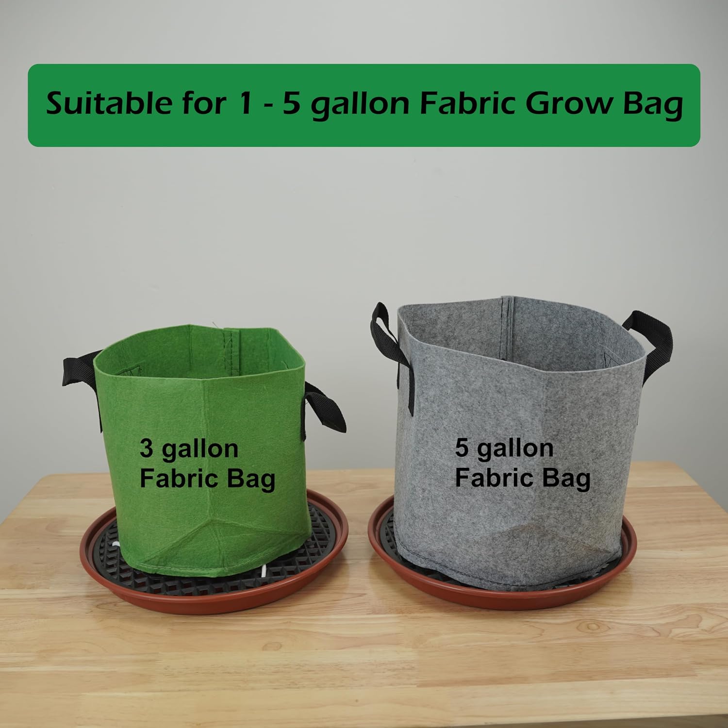 8 Pack 13 inch Self Watering Base for Fabric Grow Bag, Self-watering Plastic Elevated Plant Saucer Stand, Automatic
