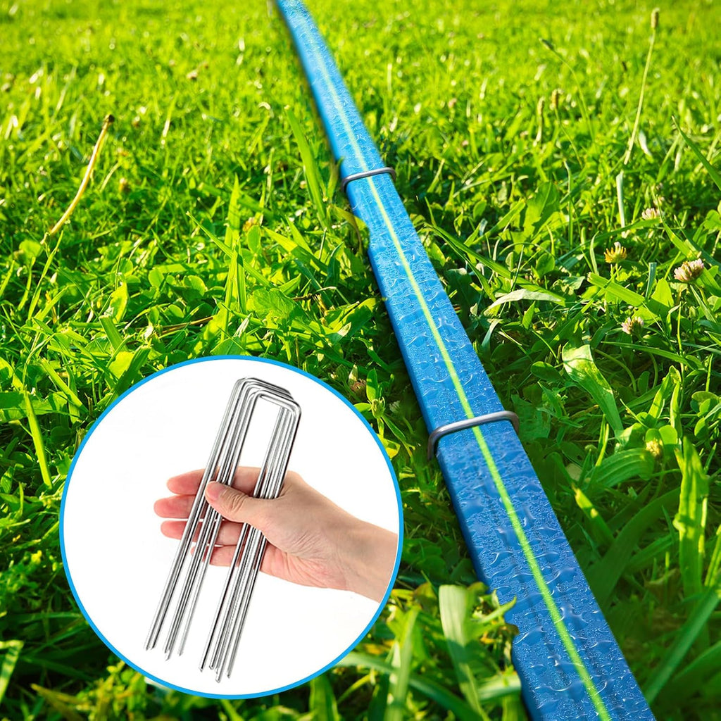 Winisok Upgrade Flat Sprinkler Soaker Hose for Garden 100FT, Heavy Duty 3-Tube Lawn Irrigation Hose with Landscape