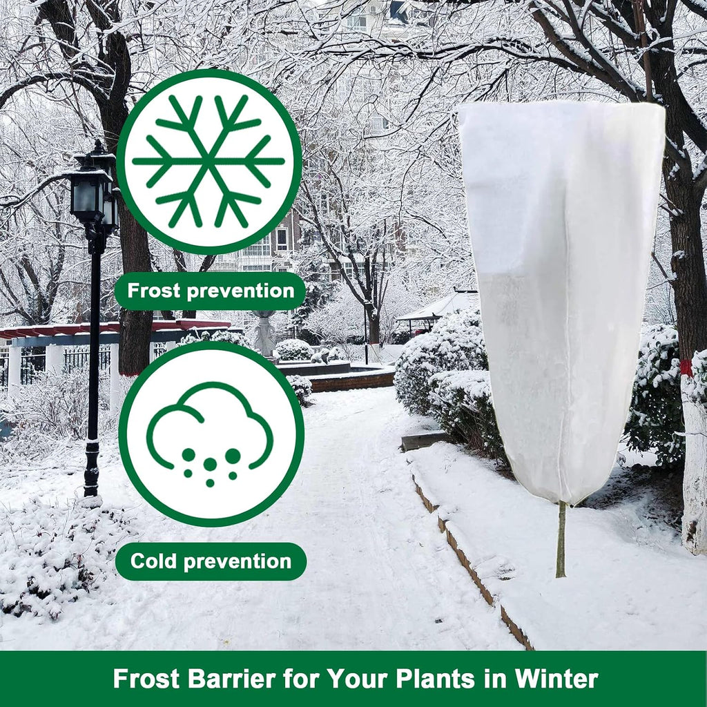 Large Size 6 Packs Plant Covers Freeze Protection 47 x 71 Inch, Upgraded Tree Frost Cloth for winter, 2.8oz/yd² Frost