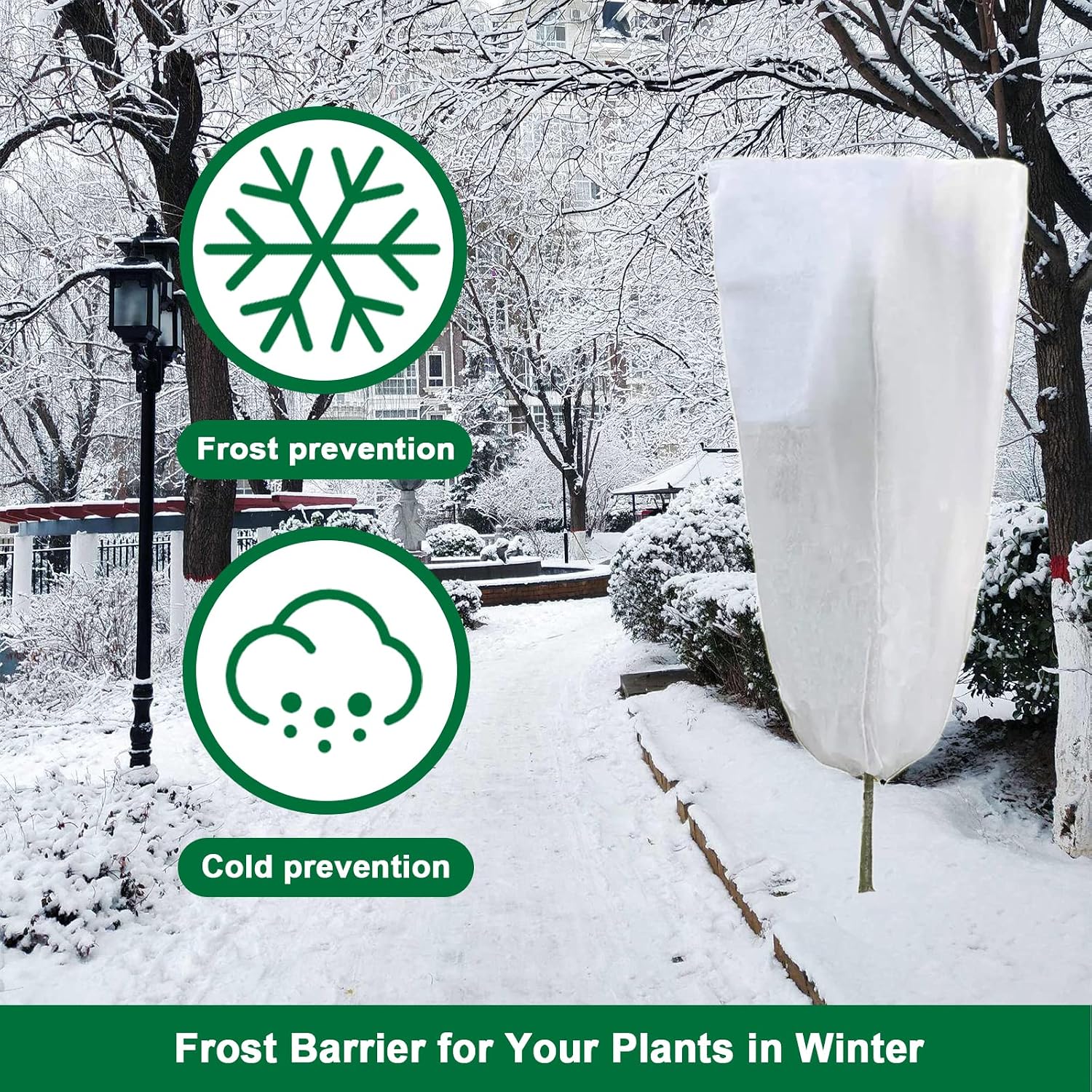 Large Size 6 Packs Plant Covers Freeze Protection 47 x 71 Inch, Upgraded Tree Frost Cloth for winter, 2.8oz/yd² Frost