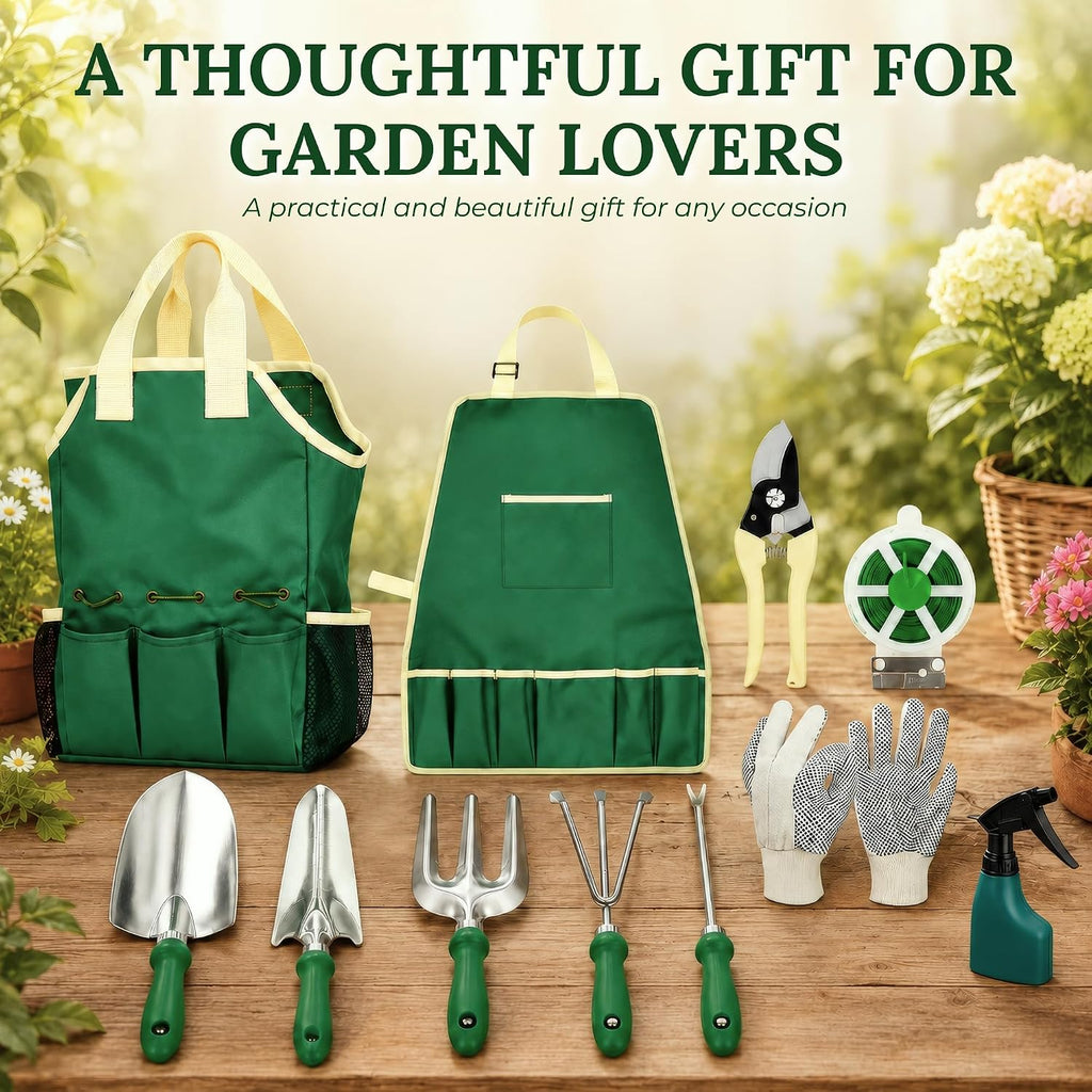 11-Piece Gardening Tool Set – Garden Kit with Tote Bag, Apron & Accessories, Perfect Gardening Gifts for Women, Moms