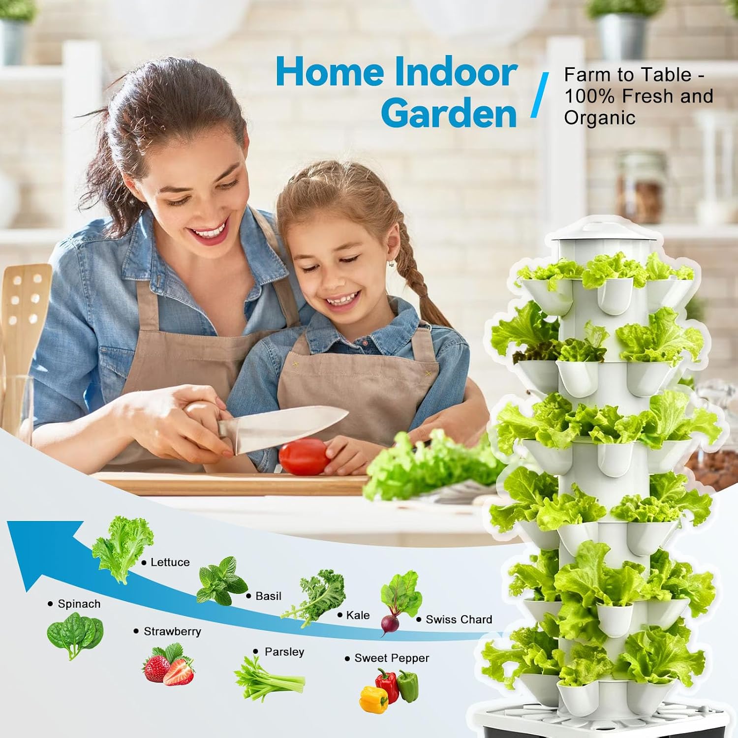 JESLED 6 Tiers Hydroponics Growing System Kits with LED Grow Lights,Tent | Dual Auto Timers Indoor Vertical Hydroponic
