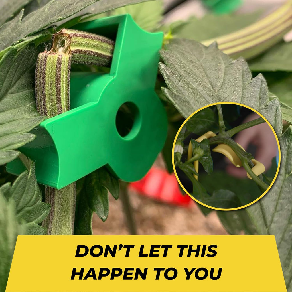 BudTrainer BudClips for Low Stress Plant Training, Yellow, 40-Pack | Universal LST Clips to Bend Or Train Stems