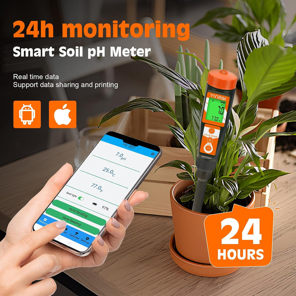 Digital pH Meter for Soil, YINMIK Soil pH Tester for Potted Plants | Professional pH Reader for Soil and Water,Soil pH