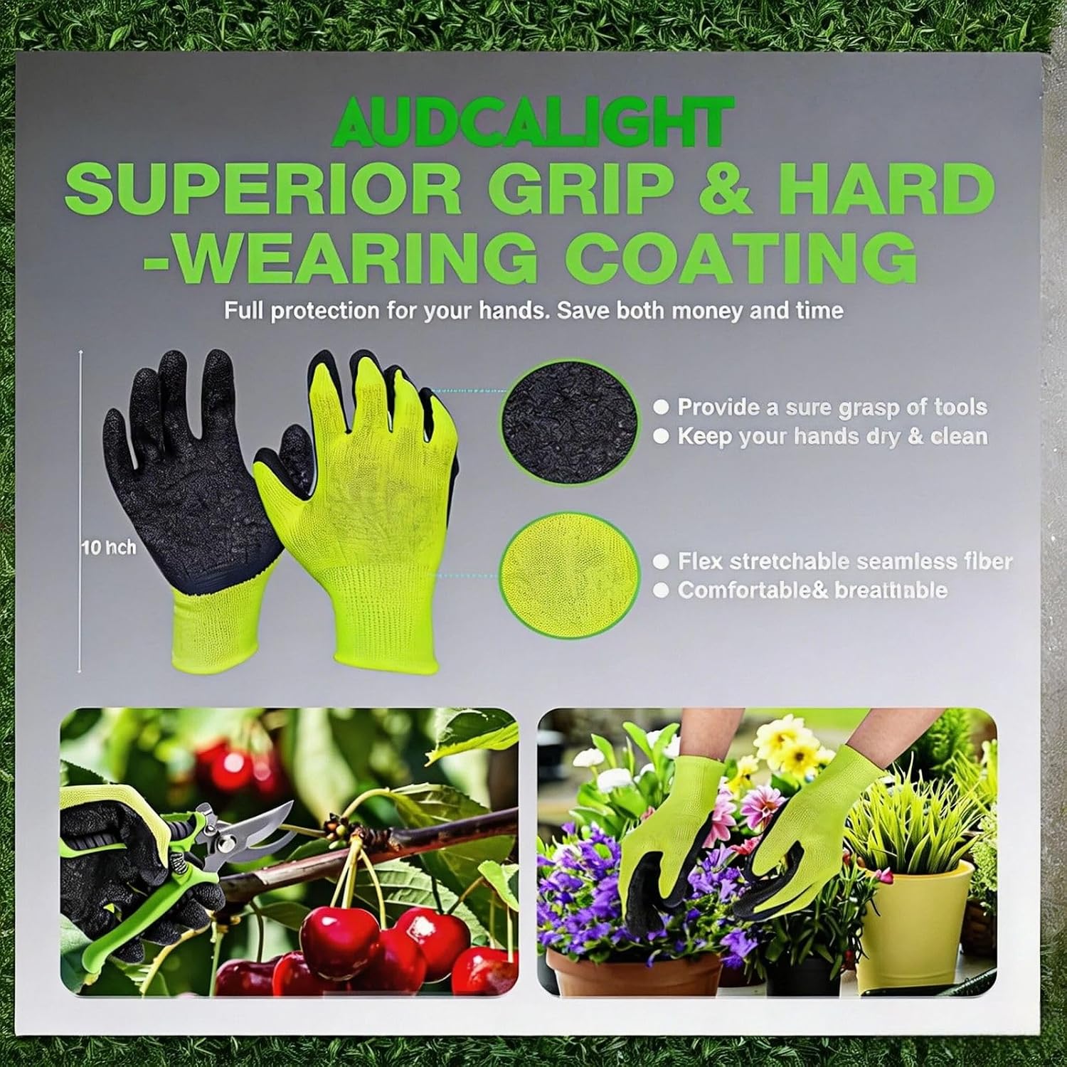 4-Pack Bypass Pruning Shears, Titanium Steel Blade,With Gardening Gloves,Shears Stainless, Ergonomic Hand Pruning