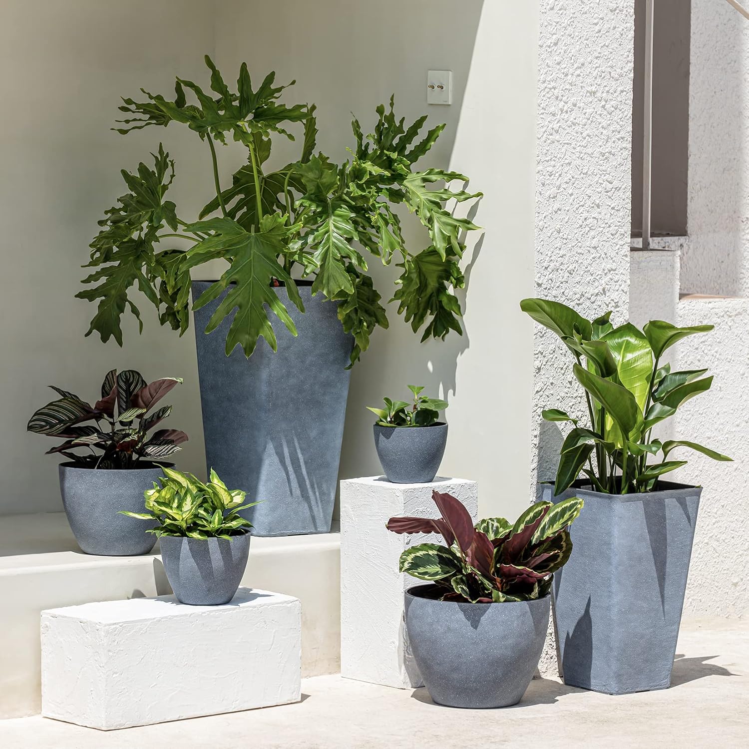LA JOLIE MUSE Hanging Planter Baskets for Outdoor Plants, Set of 2, 13 Inch | Large Hanging Baskets with Drainage
