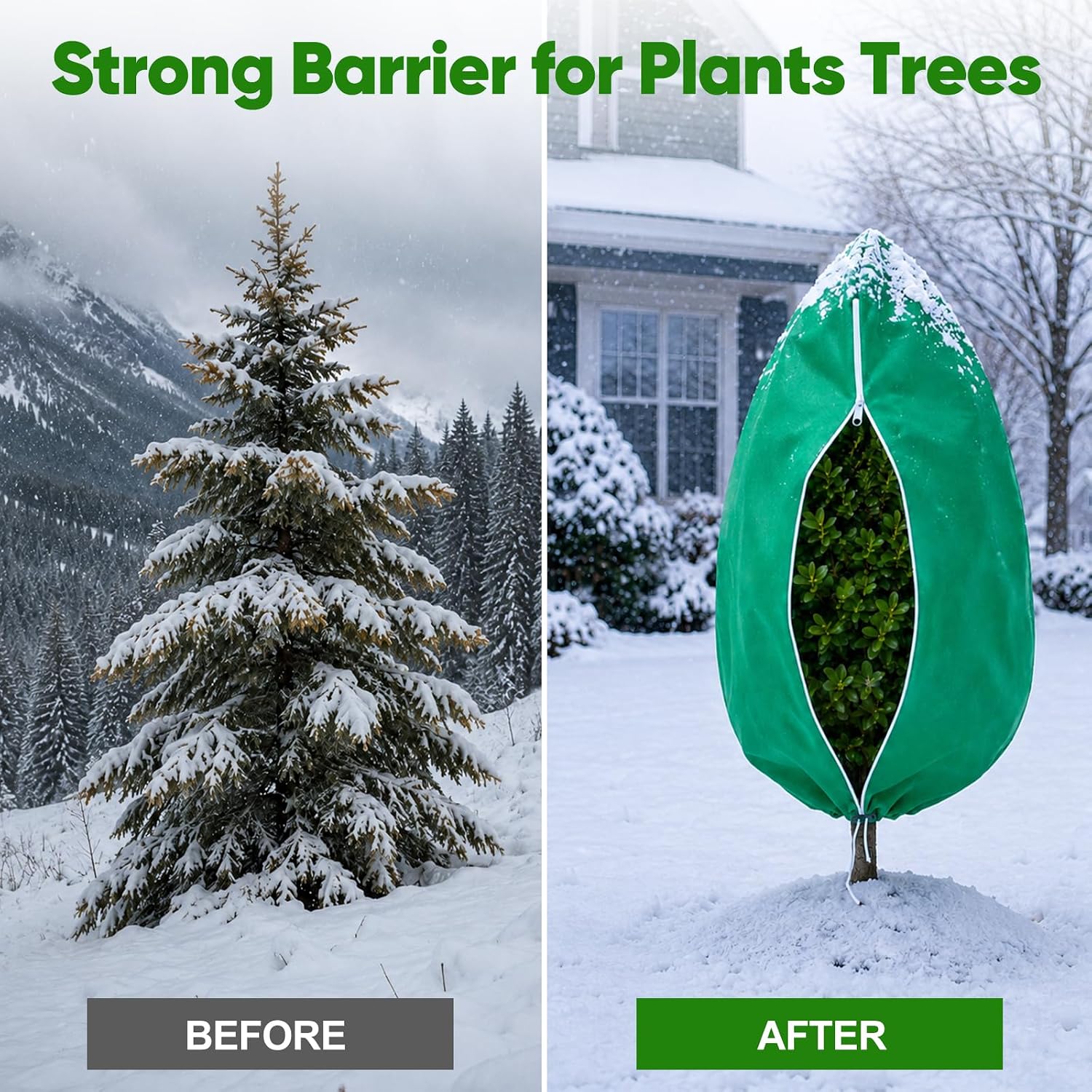 SPORTYOUTH 4 Pack Plant Covers Freeze Protection Frost Blanket 47.2"x72" | 2.4 oz Upgrade Non-Woven, Winter Tree Jacket