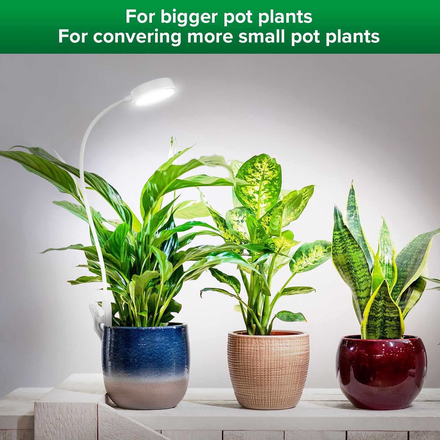SANSI Grow Lights for Indoor Plants, Pot Clip-On Plant Lights, 10W 2-Pack | Plant Lights for Indoor Growing, Full