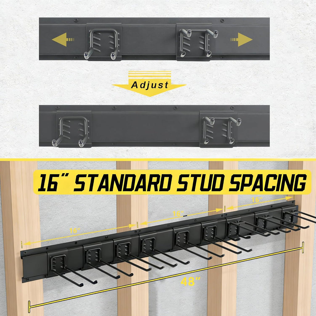 MBQQ Garage Tool Organizer Wall Mounted, 24 Inches Adjustable Garden Tool Organizer Rack,Heavy Duty Yard Tool Organizer