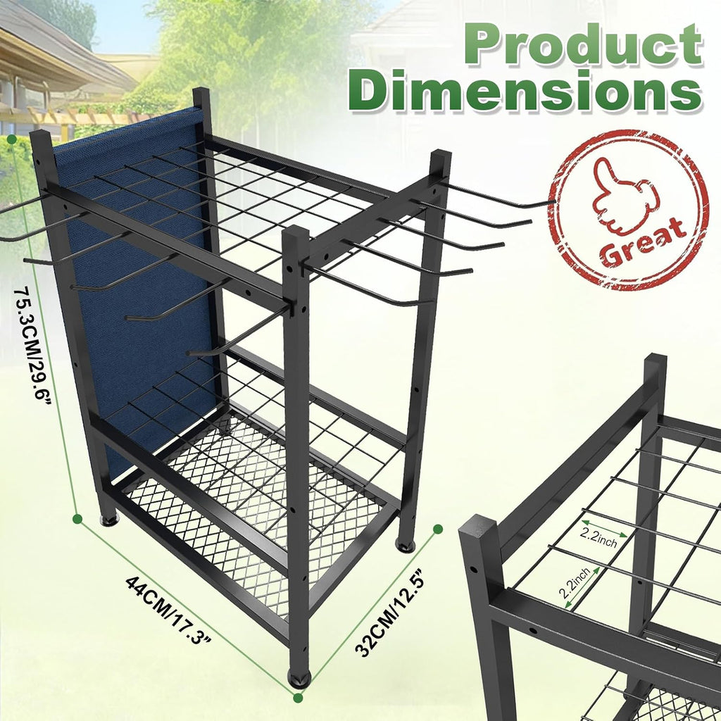 Garden Tool Organizer, Garden Yard Tool Rack for Garage, Garage Organization and Storage, Metal Yard Tools Storage up