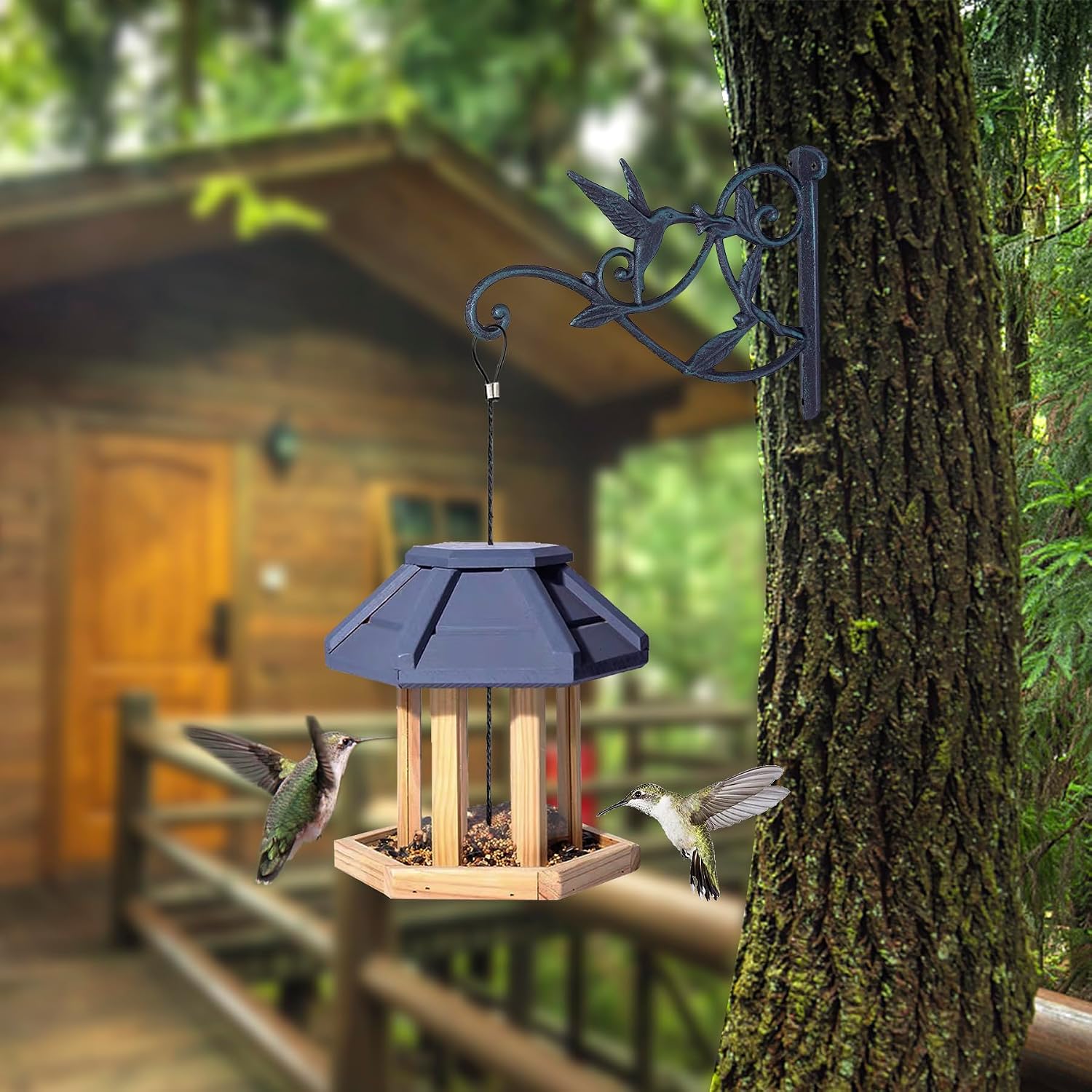 2PCS Plant Hangers Outdoor Heavy Duty Hanging Plant Bracket for Wall Indoor Garden Cast Iron Hummingbird Feeder Hooks
