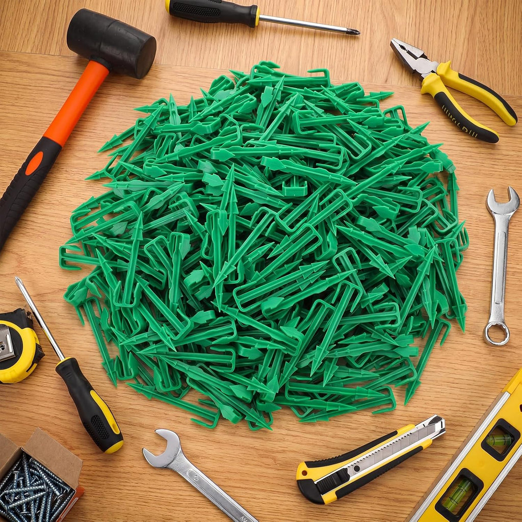 400 Pcs 4 Inch Biodegradable Stakes Plastic Landscape Fabric Stakes Bulk, Sod Staples for Tent, Weed Barrier, Turf