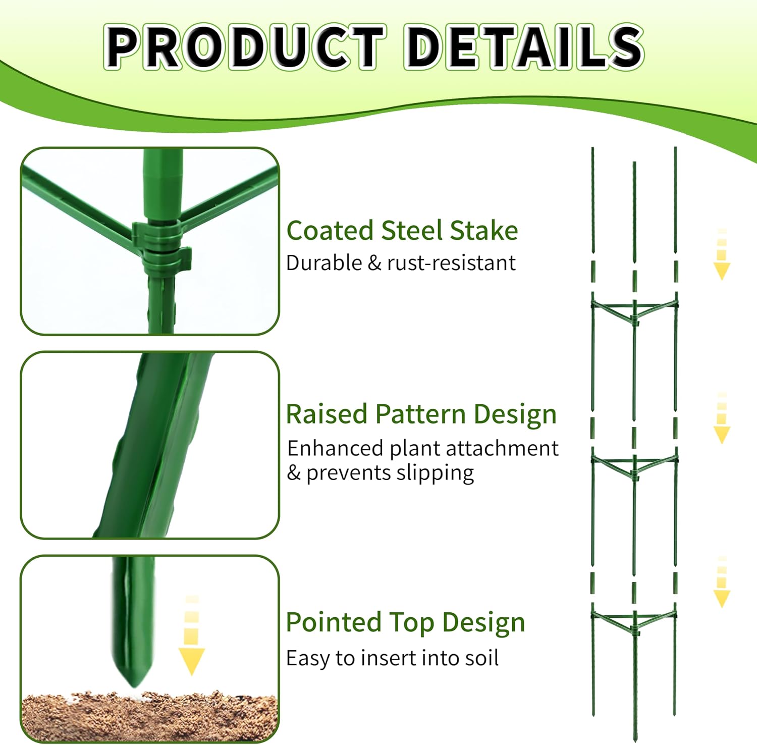TCBWFY 4-Pack 63-Inch Adjustable Tomato Cages, Heavy-Duty Metal Plant Support Trellis for Garden and Pots, DIY Tomato