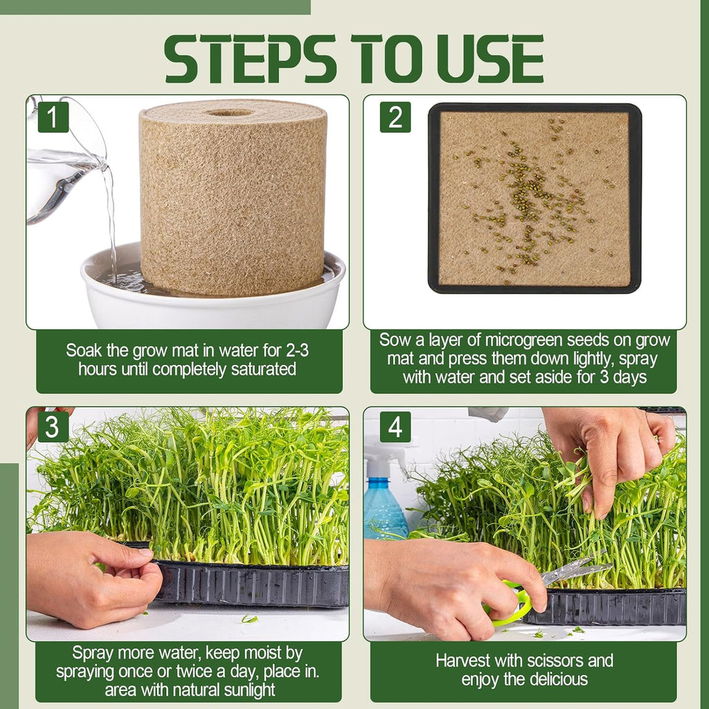 10 x 236 Microgreens Growing Mat Jute Fiber Grow Mats Extra Long Hydroponic Grow Pads for Wheatgrass, Sprouts