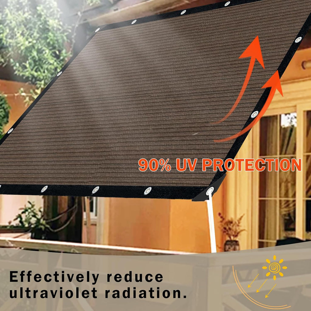Sun Shade Cloth for Outdoor Patio,Pergola Shade Cover with Grommets Deck Shade Privacy Screen Balcony,90% UV Protection
