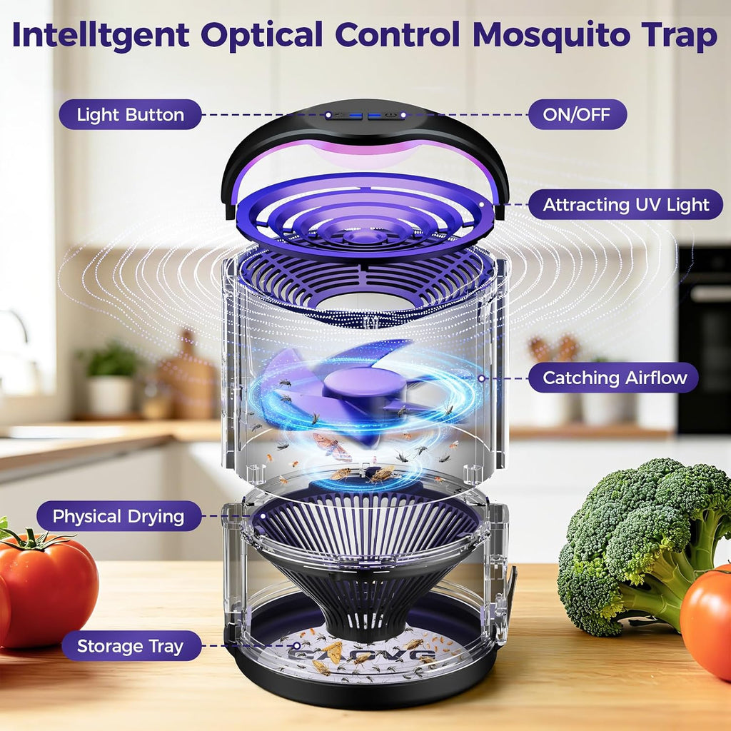 Fly Trap Indoor, Fruit Fly Traps for Indoors Flying Insect Gnat Traps for House Indoor with Adjustable Lighting, Bug