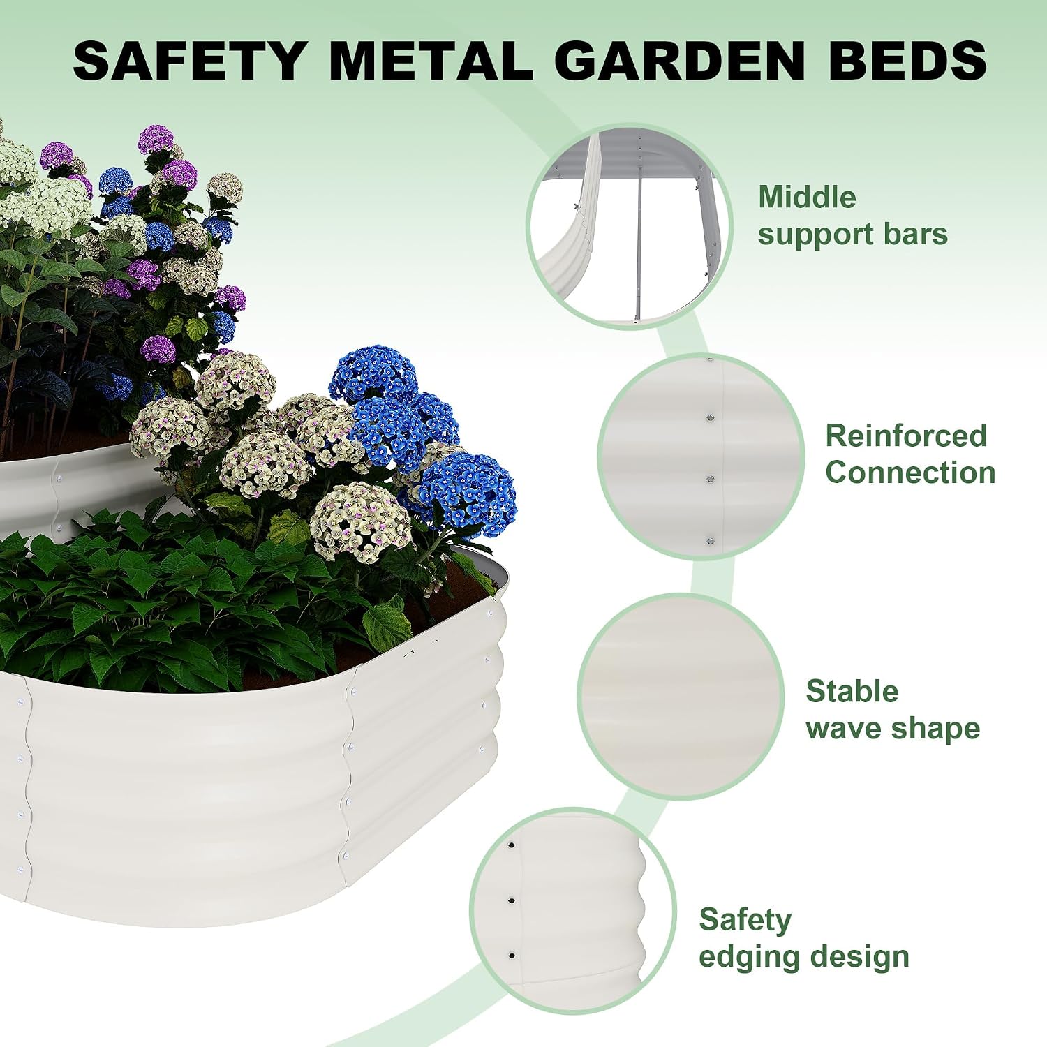 IDEALHOUSE 3-Tier Galvanized Raised Garden Bed 60.6x42.1x30.7 Inch, Exclusive Layered Planting Design for Shallow &