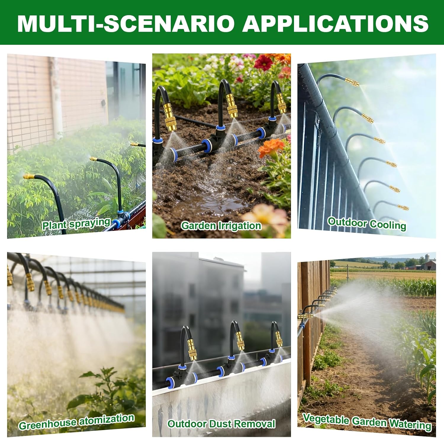100FT Drip Irrigation System, 1/4" Garden Watering Misting System for Plant | 1/4" Tubing and 30pcs 360° Adjustable