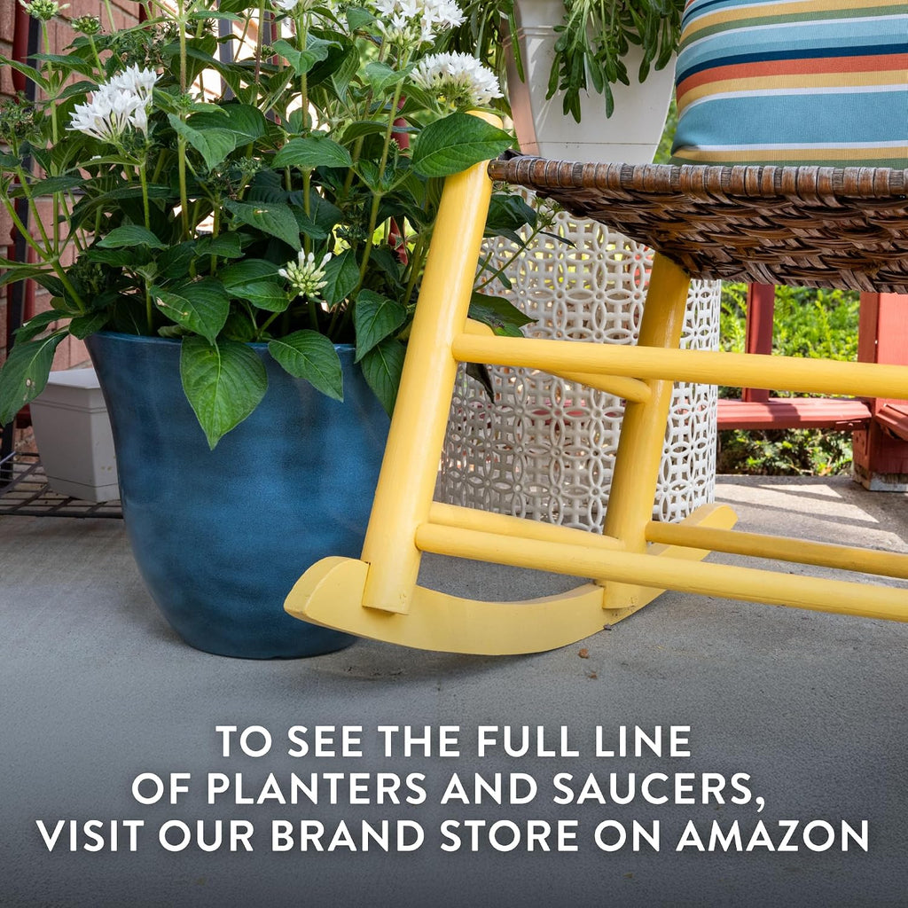 Honeysuckle Resin Planter, Durable Garden Pot, 13" Stone | Hand-Painted Finish Plant Pots, Lightweight Indoor Outdoor