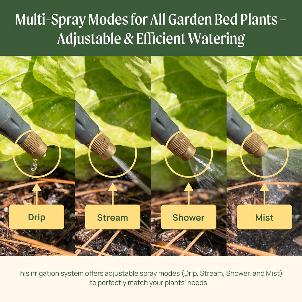 Vego Garden Irrigation Kit - Drip Irrigation System for Raised Garden Beds, Efficient Watering Solution for Vegetables