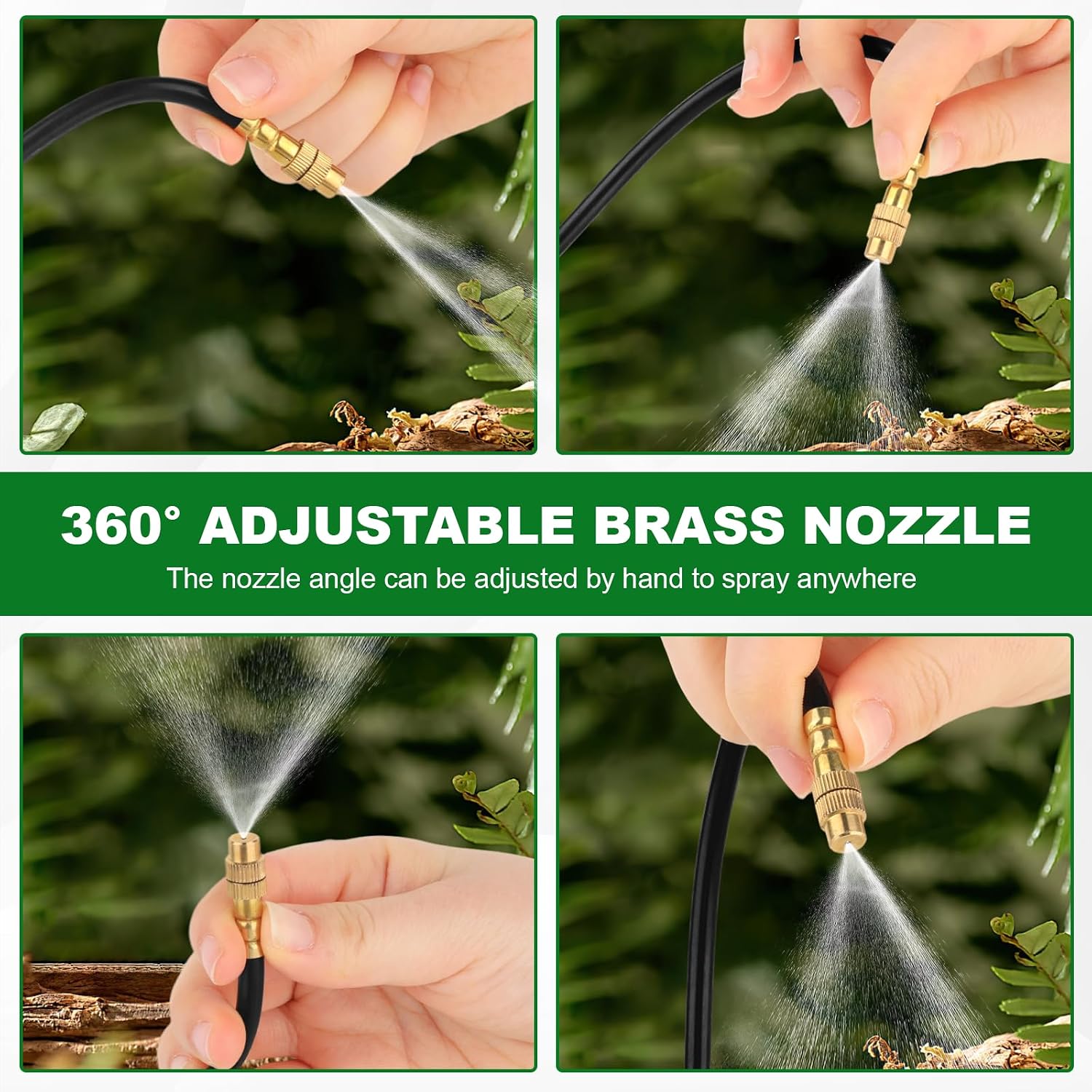 100FT Drip Irrigation System, 1/4" Garden Watering Misting System for Plant | 1/4" Tubing and 30pcs 360° Adjustable