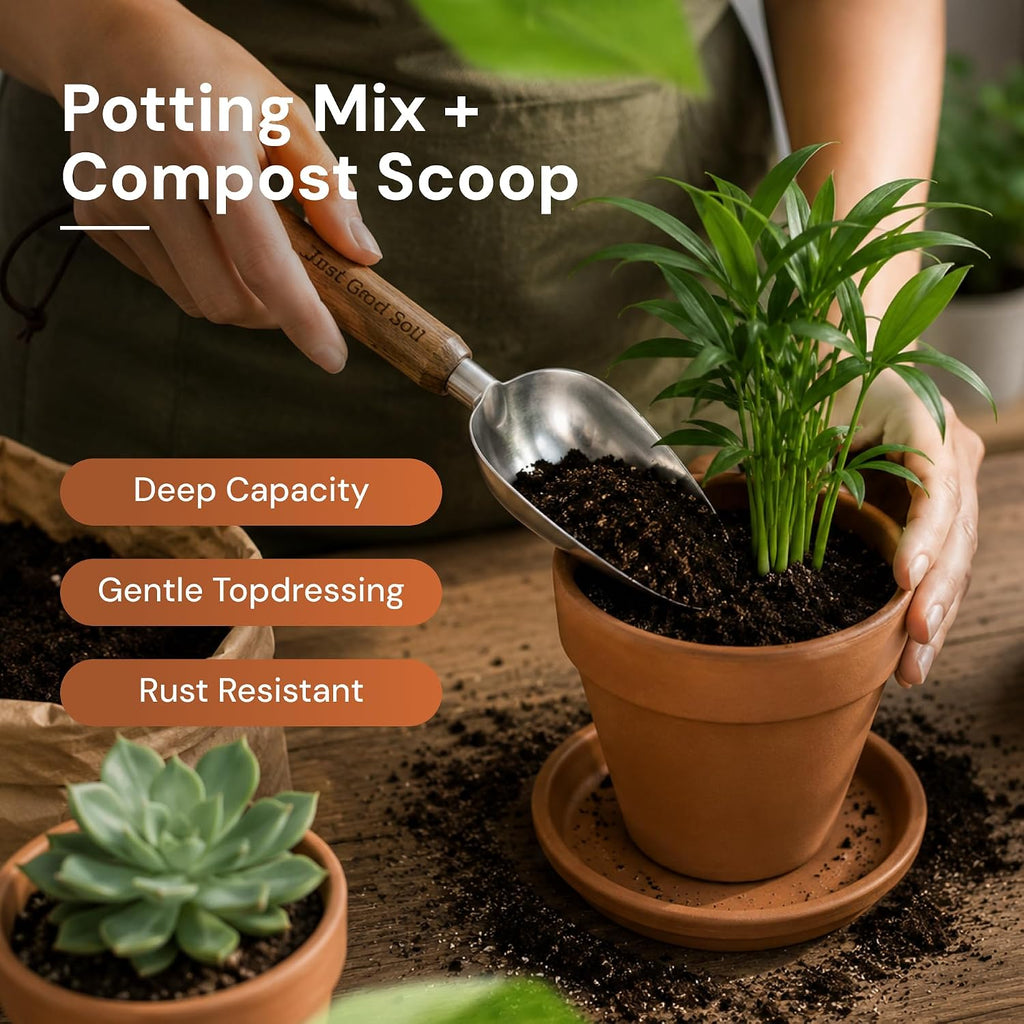 3-Piece Garden Tool Set for Planting, Weeding & Potting | Garden Trowel, Potting Soil Scoop & Precision Weeding Tool