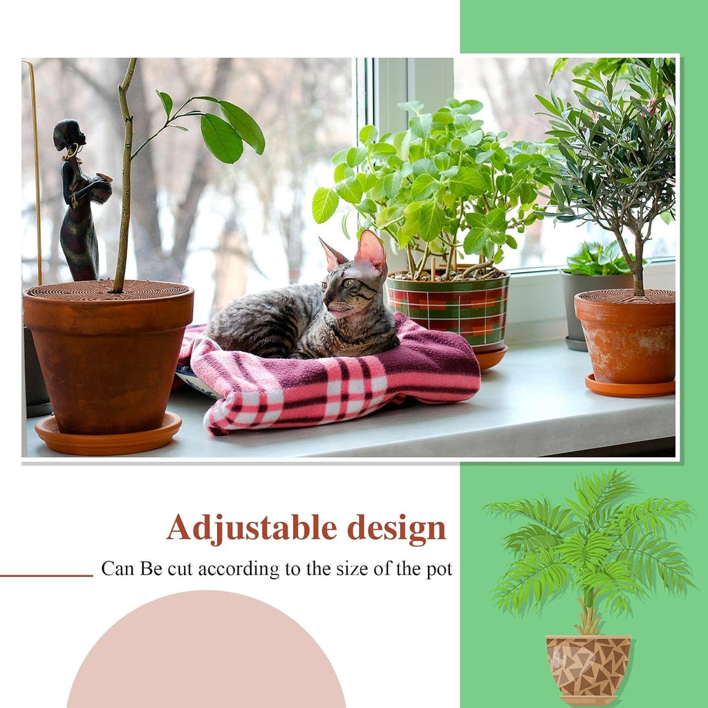 Sawysine 3 Pcs Plant Pot Cover Plant Protector from Animal Flower Pot Grid with Center Cutout Flower Cover Soil