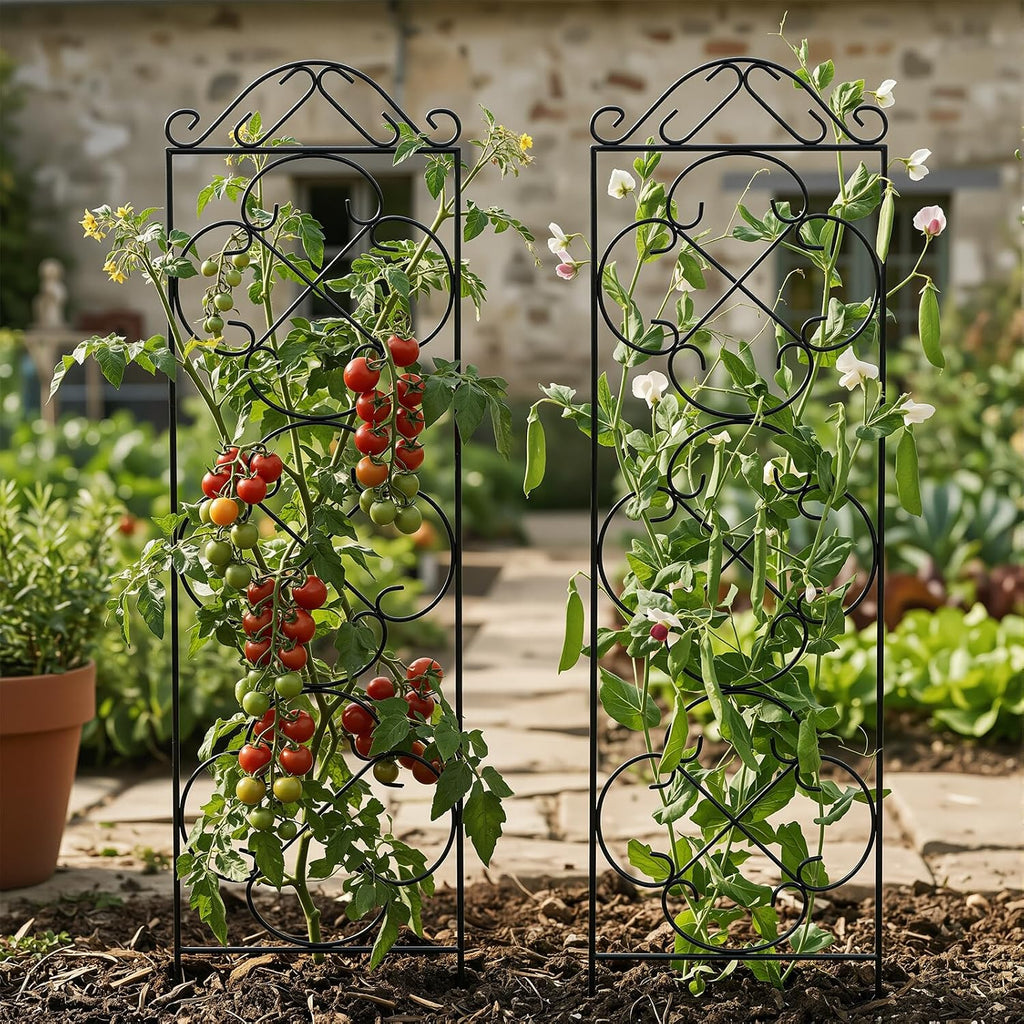 4 Pack 48" x 12.5" Metal Trellis for Potted Plants and Planters | Garden Trellis for Climbing Plants,Rust-Resistant