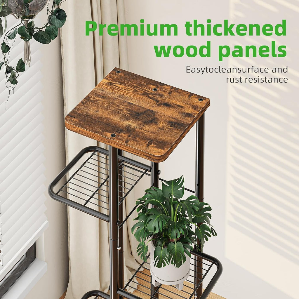 Simple Trending Plant Stand Indoor Outdoor, 6 Tier Plant Shelf, Tall Corner Flower Pot Holder, Metal Display Rack for