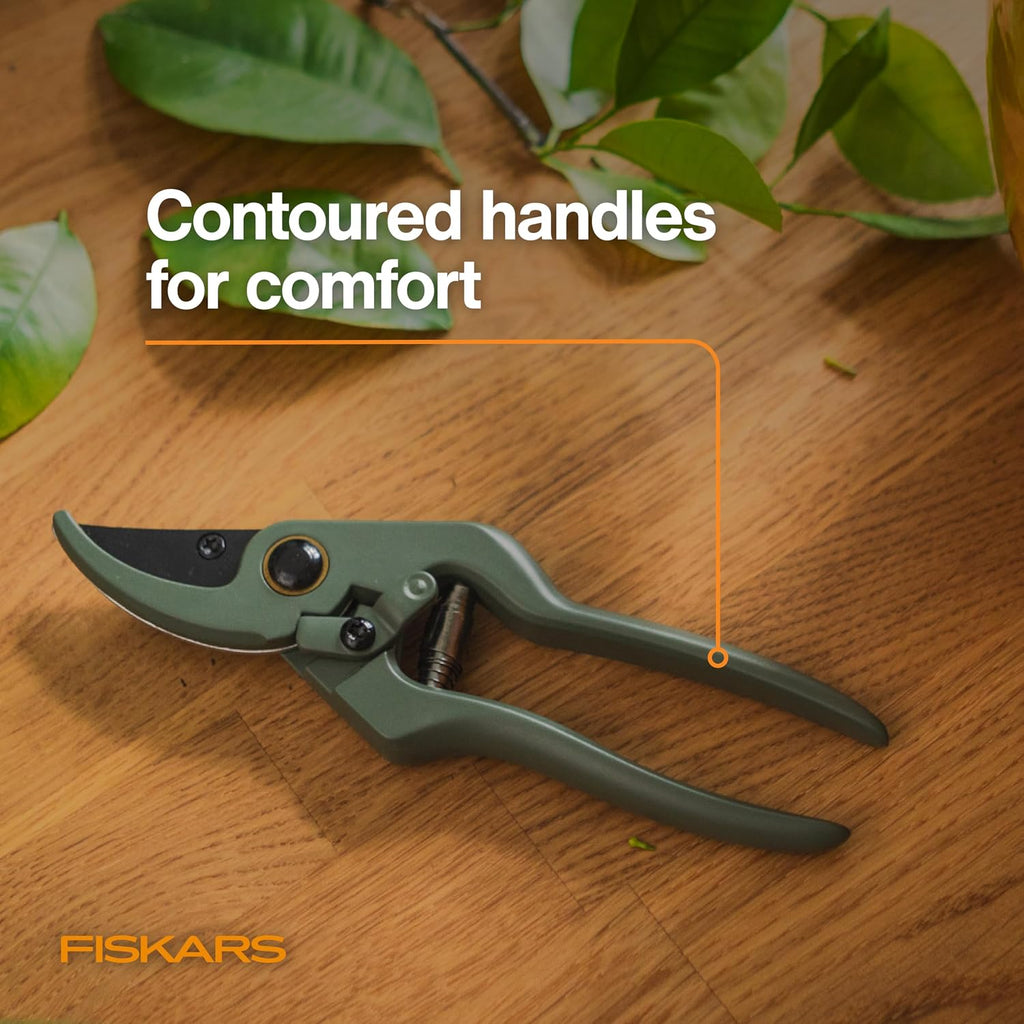 Fiskars 7" Plant Sculpting Bypass Pruners & Holder, 1/2" Cut Capacity | For Indoor Gardening & Bonsai, Low-Friction