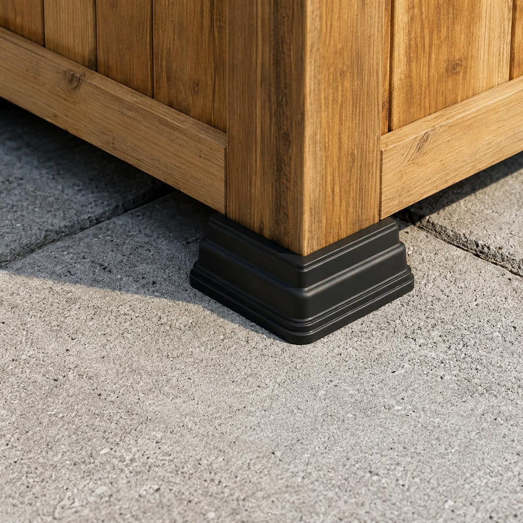 Corner Planter Feet – Pot Feet for Square & Rectangular Planter Boxes – Improves Drainage & Helps Protect Decks –