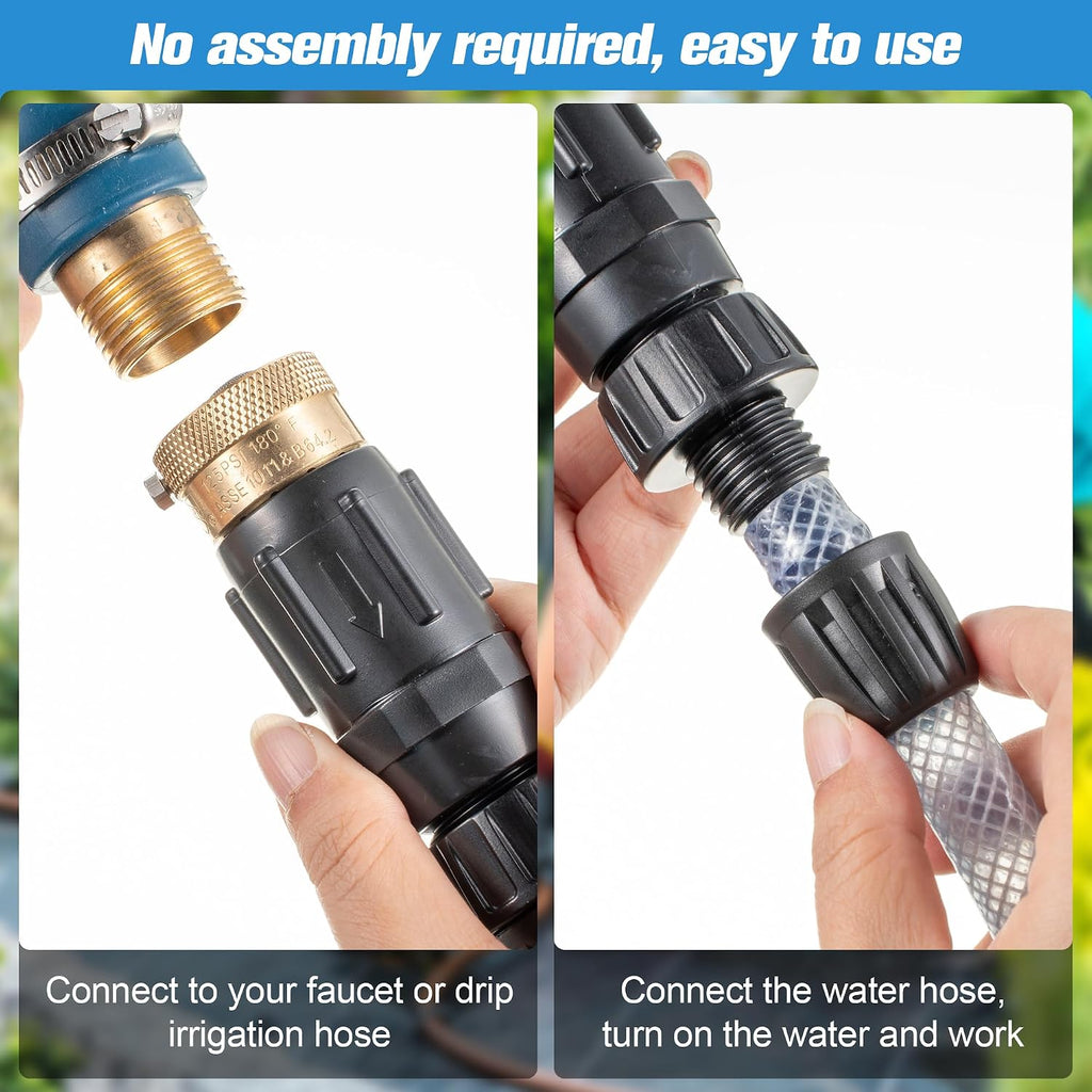 2 PC 25PSI Drip Irrigation Faucet Adapter Kit 1/2" Tubing to 3/4" Faucet | Drip Irrigation Filter with Water Pressure