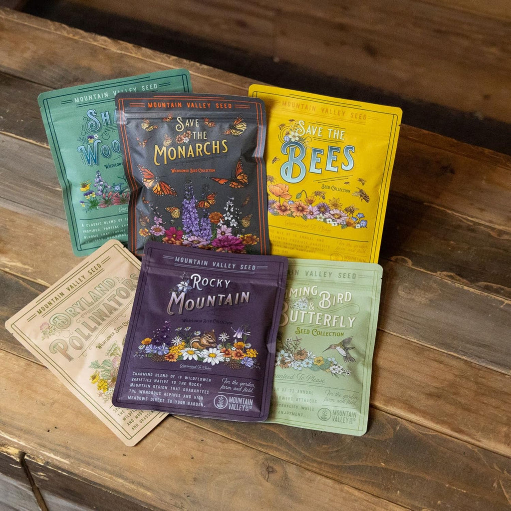 Mountain Valley Seed Co Wildflower Seeds Collection - 500,000+ Bulk Seeds | 6 Wildflower Mixes Including Hummingbird