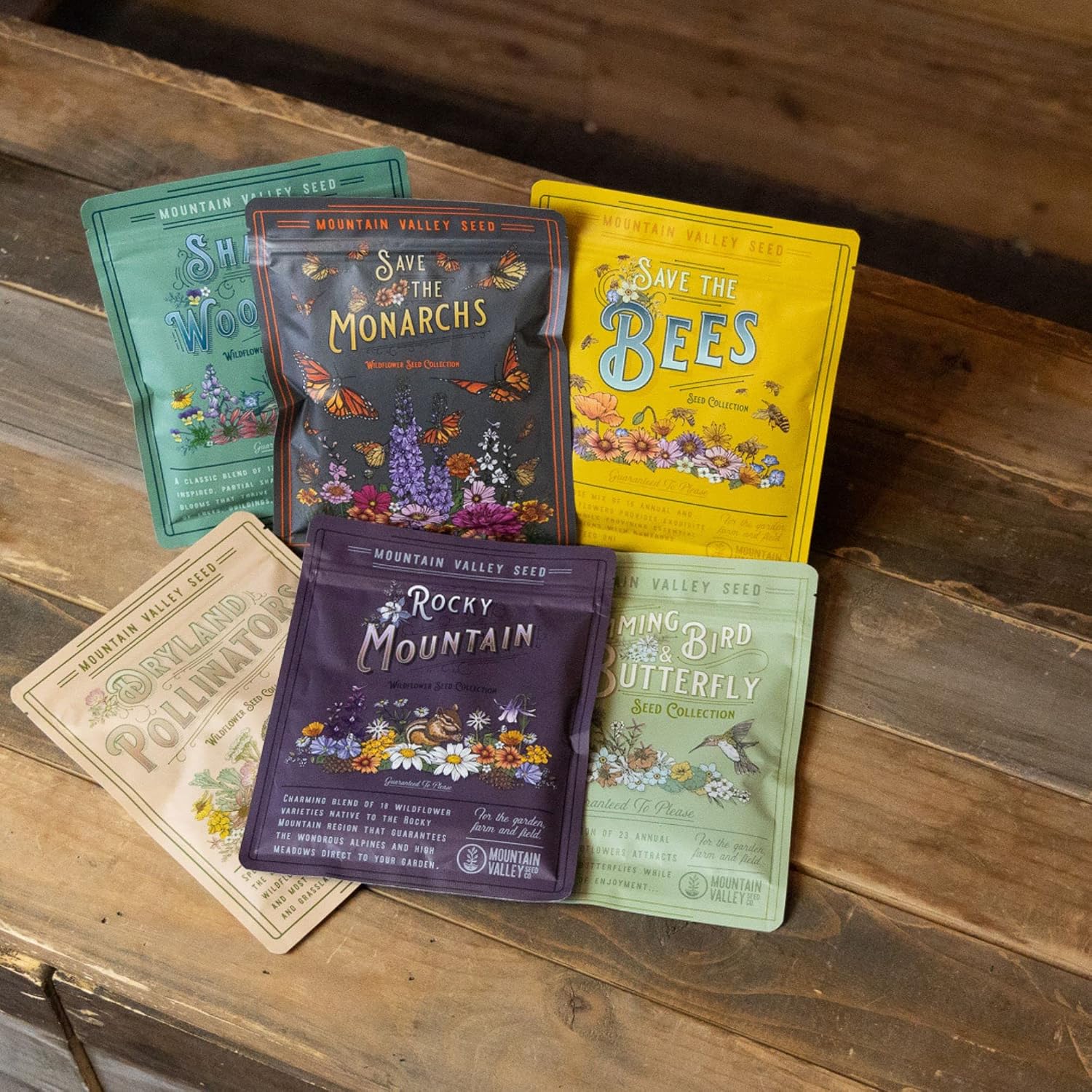 Mountain Valley Seed Co Wildflower Seeds Collection - 500,000+ Bulk Seeds | 6 Wildflower Mixes Including Hummingbird