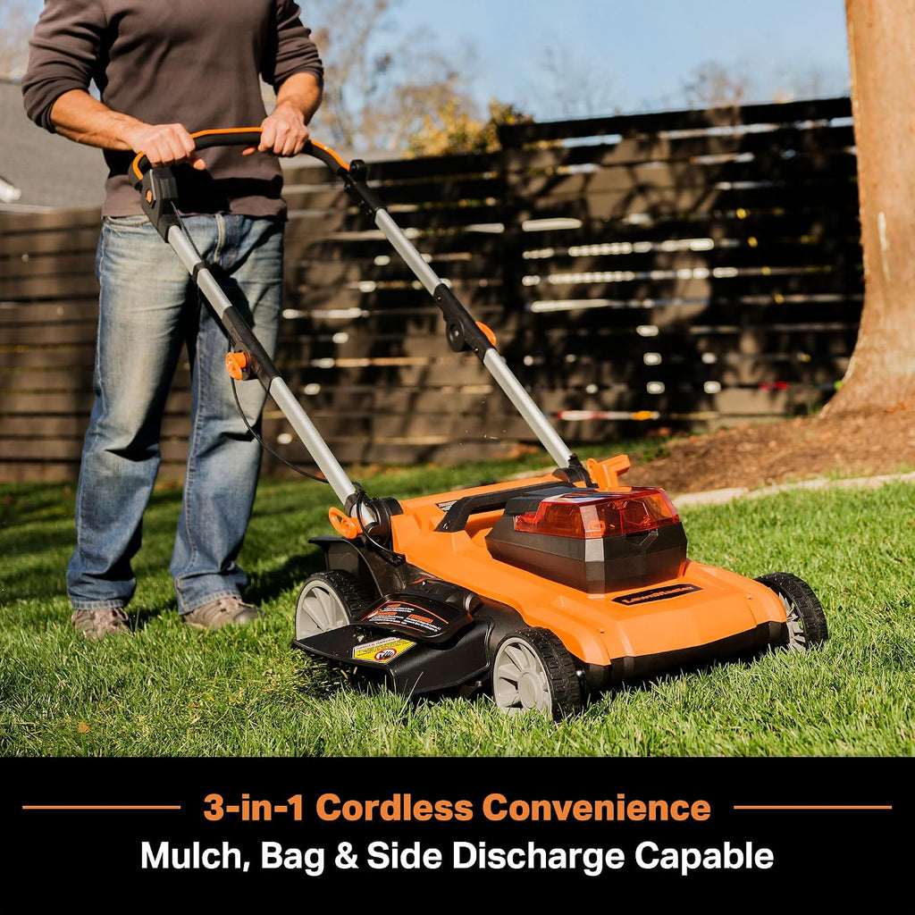 LawnMaster 48V MAX Electric Lawn Mower, 19-inch Brushless Cordless Lawn Mower with 2X24V MAX 4.0Ah Battery and a Dual