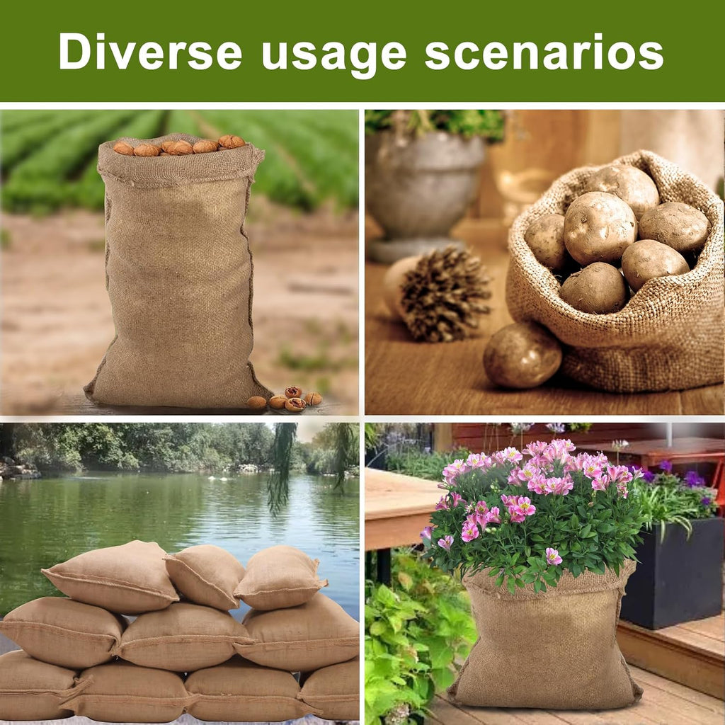 Agfabric Burlap Plant Covers Freeze Protection, 63in x 48in Warm Plant Frost Blankets with Drawstring, Reusable Frost